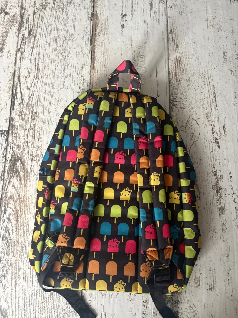 Loungefly Hello Kitty Kids Backpack - Black with Multicolor Popsicles RARE
